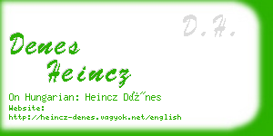 denes heincz business card